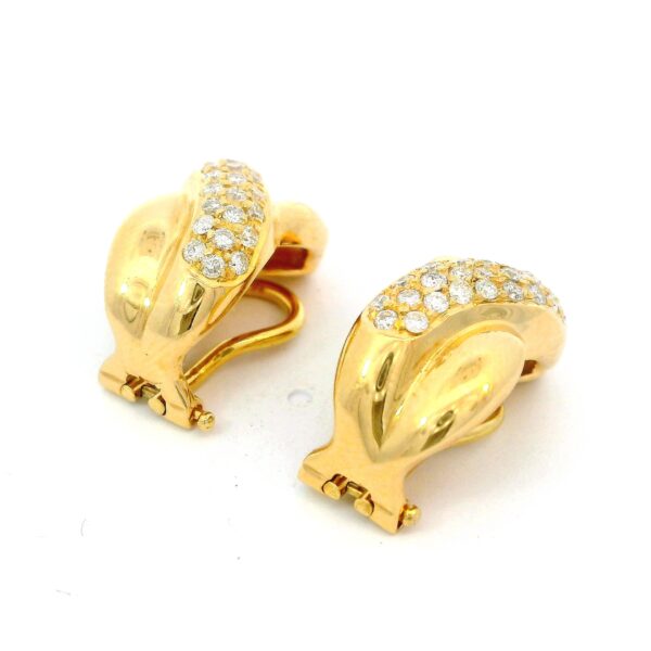 Elegante Ohrclips 750 Gelbgold mit Brillanten 0,50ct – Bild 5