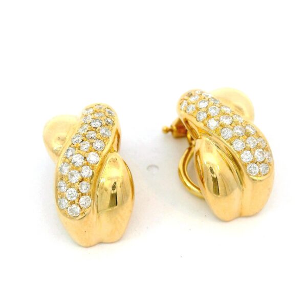 Elegante Ohrclips 750 Gelbgold mit Brillanten 0,50ct – Bild 6