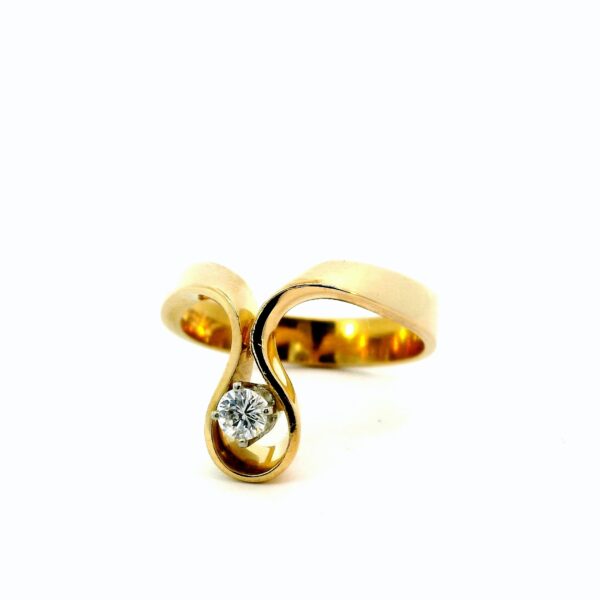 Vintage Brillantring 750 Gelb- & Weißgold 0,13ct – Bild 5