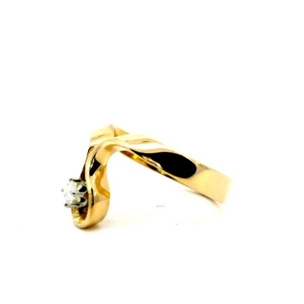 Vintage Brillantring 750 Gelb- & Weißgold 0,13ct – Bild 4