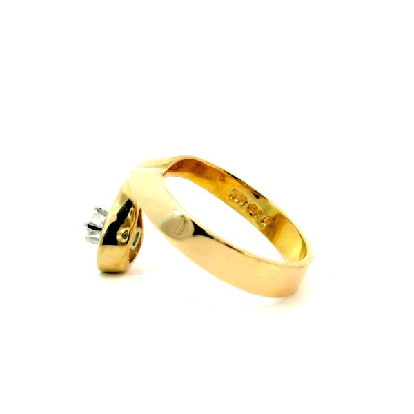 Vintage Brillantring 750 Gelb- & Weißgold 0,13ct – Bild 3